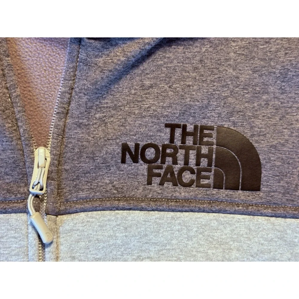The North Face Hoodie Sherpa Lined Full Zip Hoodie Gray Men's Medium Fleece